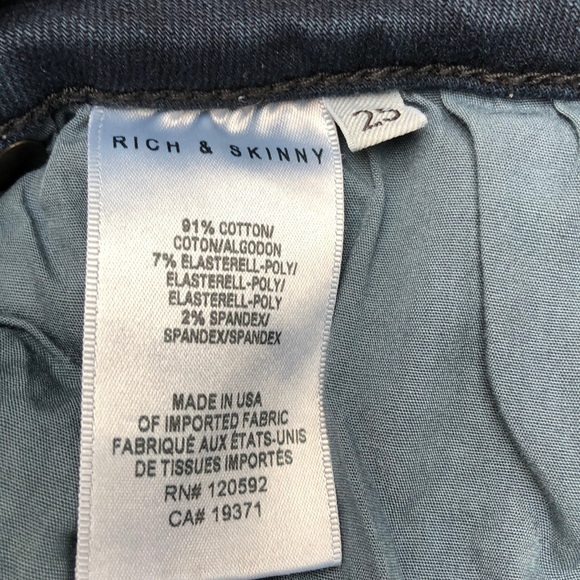 Rich & Skinny Dark Blue Skinny Jeans Size 25 - Picture 8 of 14